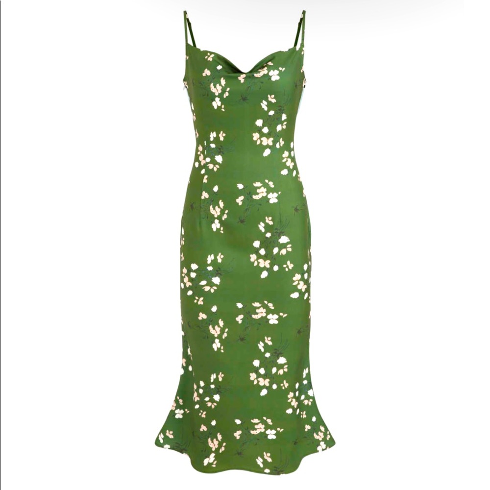 Floral Cowl Neck Midi-Dress